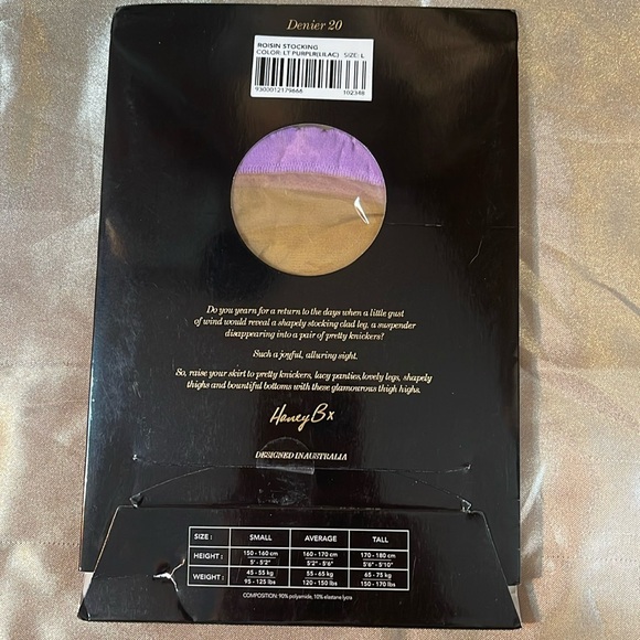 Honey Birdette Roisin Lilac Thigh High Suspender Stockings - Picture 2 of 2